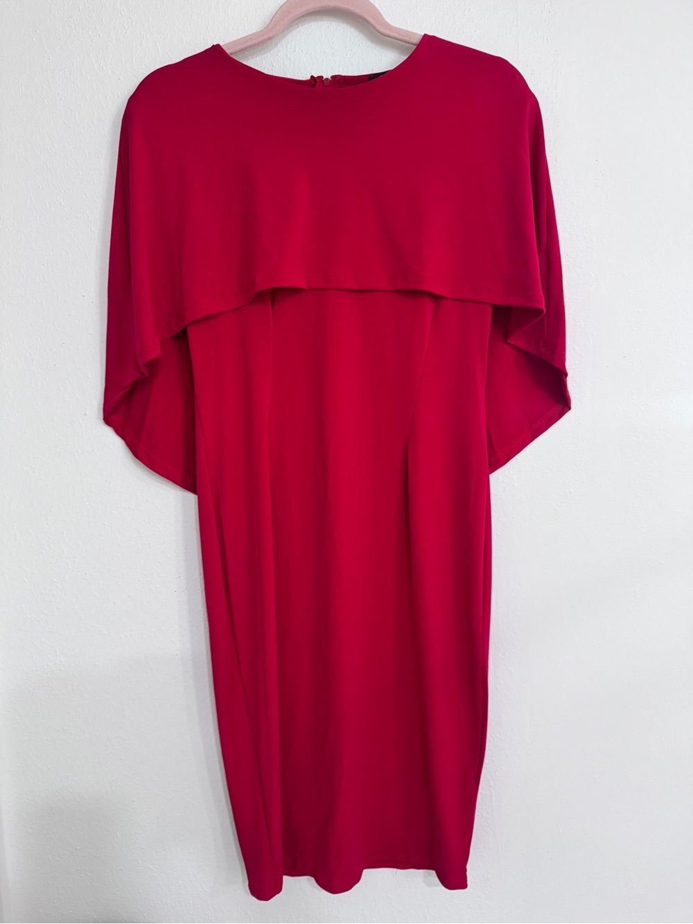 NWT Brigitte Brianna by Sexy Modest Red Cape Dress Overlay - Size Small